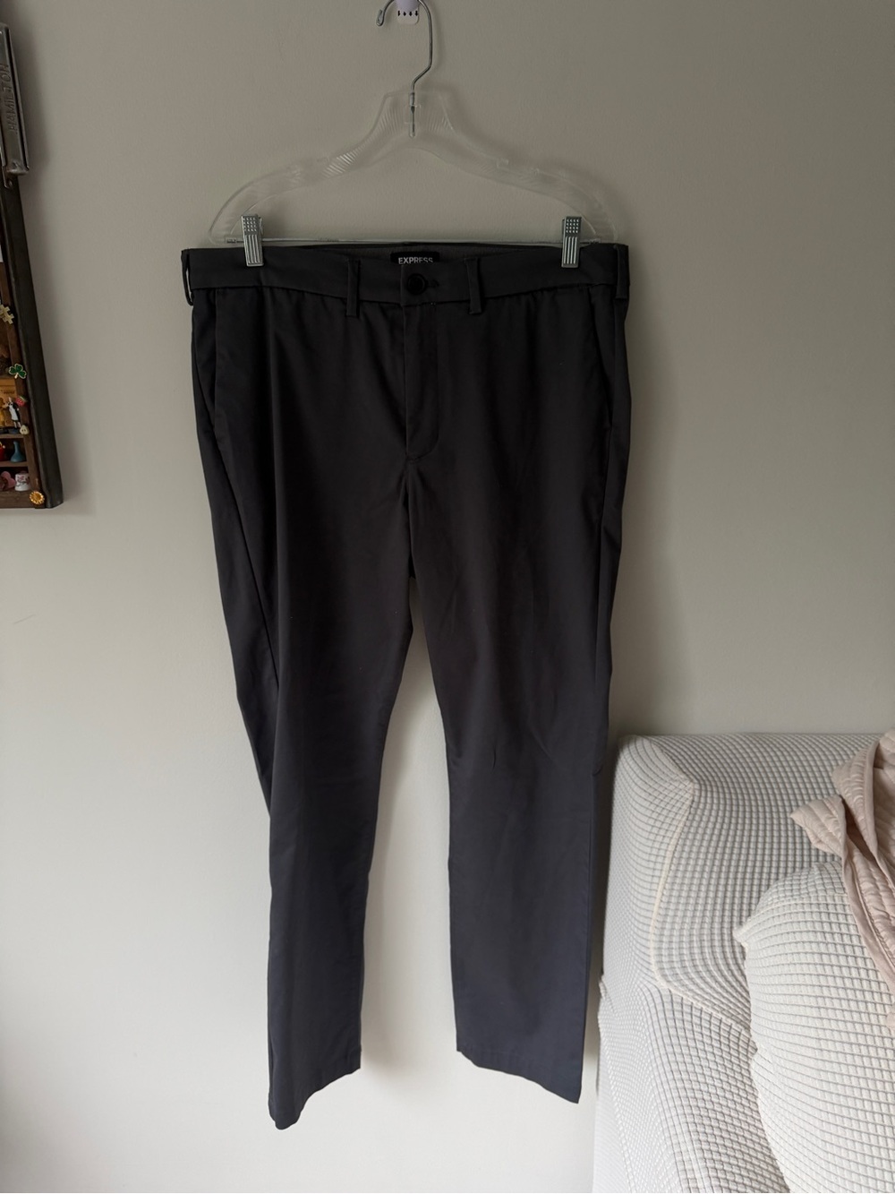 Express Men's Black Dress Pants - Slim Tailored Fit